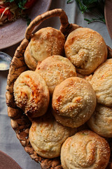 Bunch of squash buns in basket