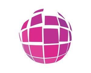 abstract colorful 3D square sphere logo template