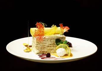 Cake with wafer roll