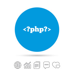 PHP sign icon. Programming language symbol.