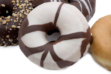 grouped various donuts, desserts and breakfast