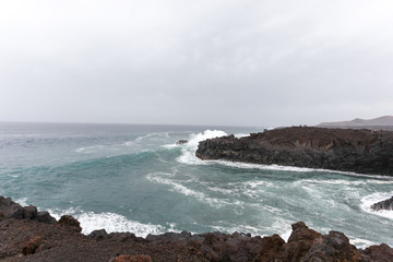 A very windy day on the Canary island of Lanzarote