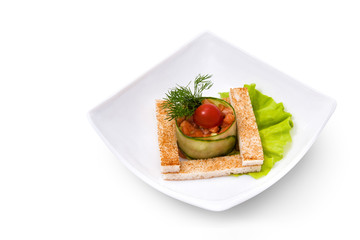 Vegetarian salad with croutons