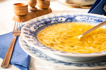 Chicken soup with noodles