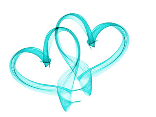 heart lovely romantic background, abstract textured cyan heart line backdrop
