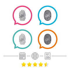 Fingerprint icons. Identification signs.