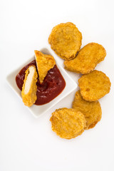 Fast food assortment on white