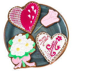 Holiday gift -imbirnye gingerbread with icing