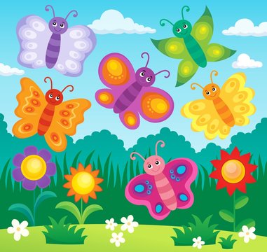 Stylized butterflies theme image 2
