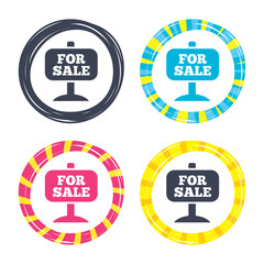 For sale sign icon. Real estate selling.