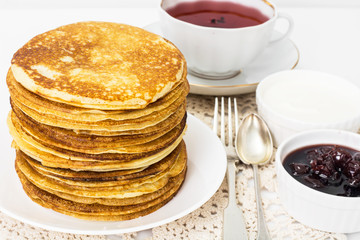 Pancake on a white background