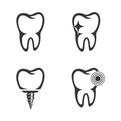 Set of the tooth icons