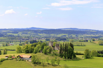 Fototapeta na wymiar Sulzberg - Burgruine - Kempten - Alpenvorland