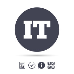 Italian language sign icon. IT Italy translation.