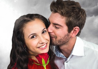 Digital composite of loving couple 