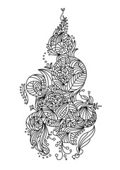 Abstract Illustration. Suitable for coloring activity, decoration, etc. Full colors available on vector file.