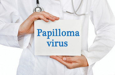 Papilloma virus card in hands of Medical Doctor