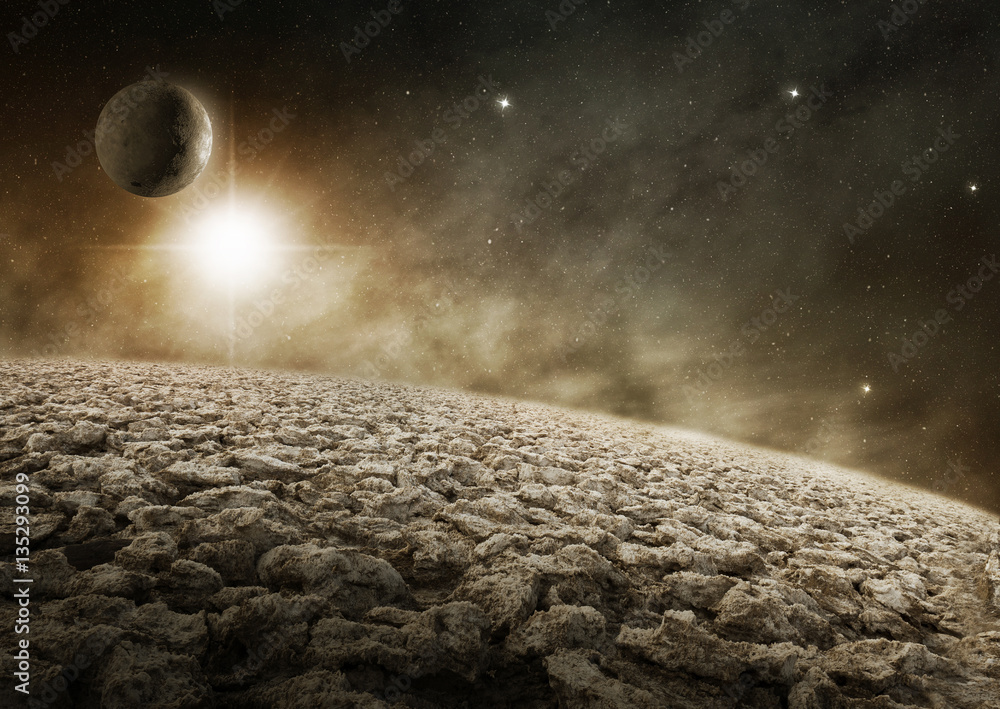 Canvas Prints surface a rocky planet in the outer space