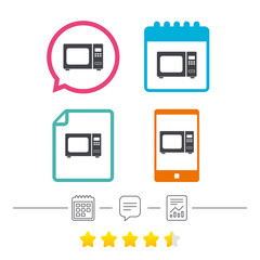 Microwave oven sign icon. Kitchen electric stove.