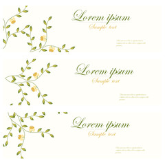 Floral banners retro style.
