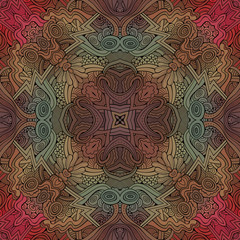 Abstract vector decorative ethnic hand drawn sketchy contour sea