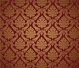 Damask background red and gold