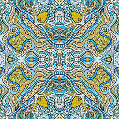 Abstract vector decorative ethnic hand drawn sketchy contour sea
