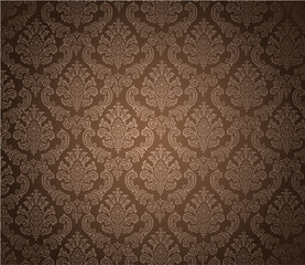 Damask background dark brown