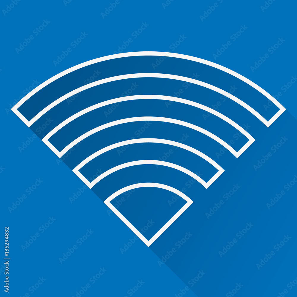 Poster Flat icons for Web and Mobile applications. Wi-Fi icon. Long shadow design