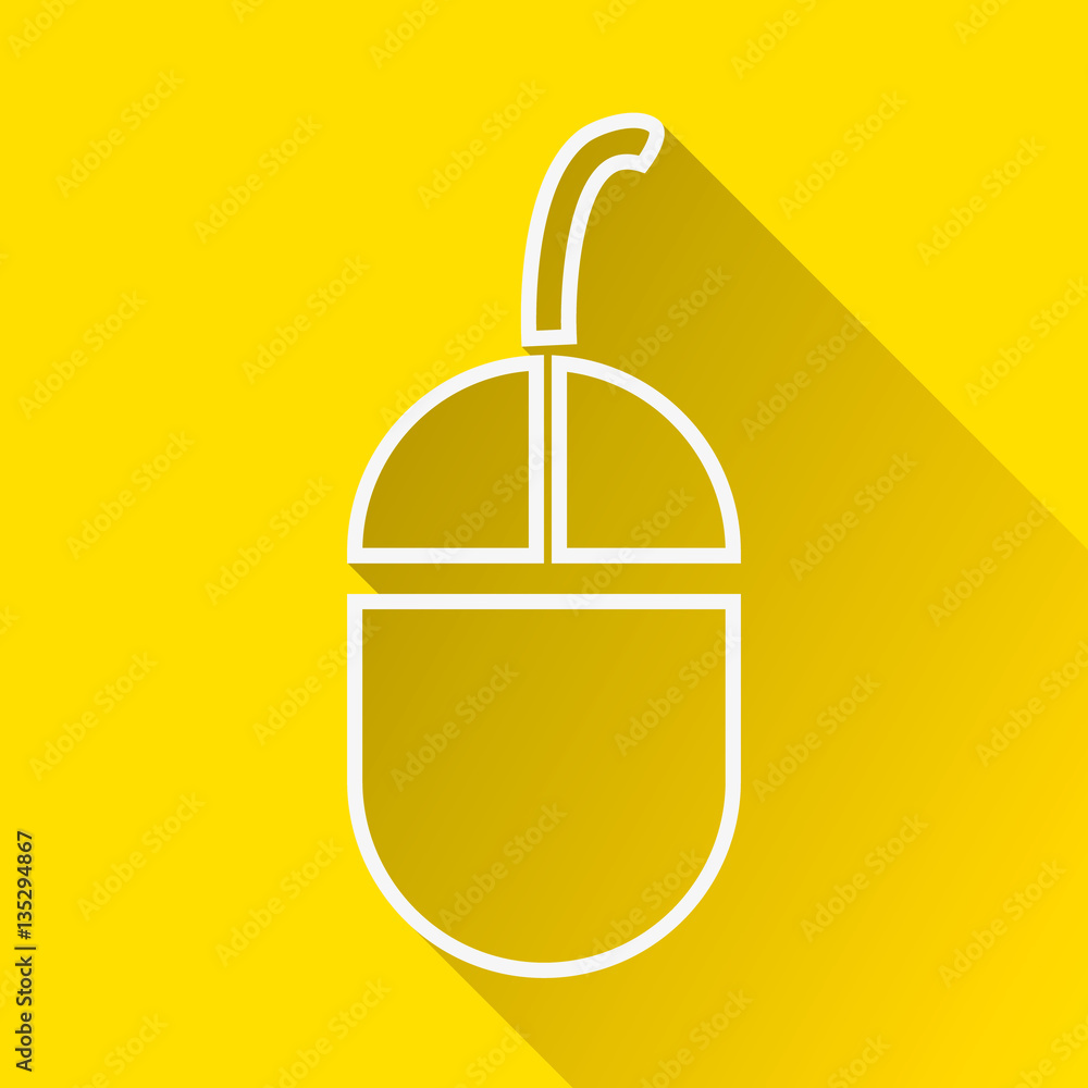 Poster mouse icon with dark grey outline and offset flat colors.