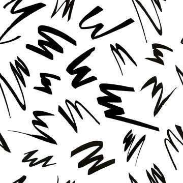 Seamless abstract brush strokes pattern.
