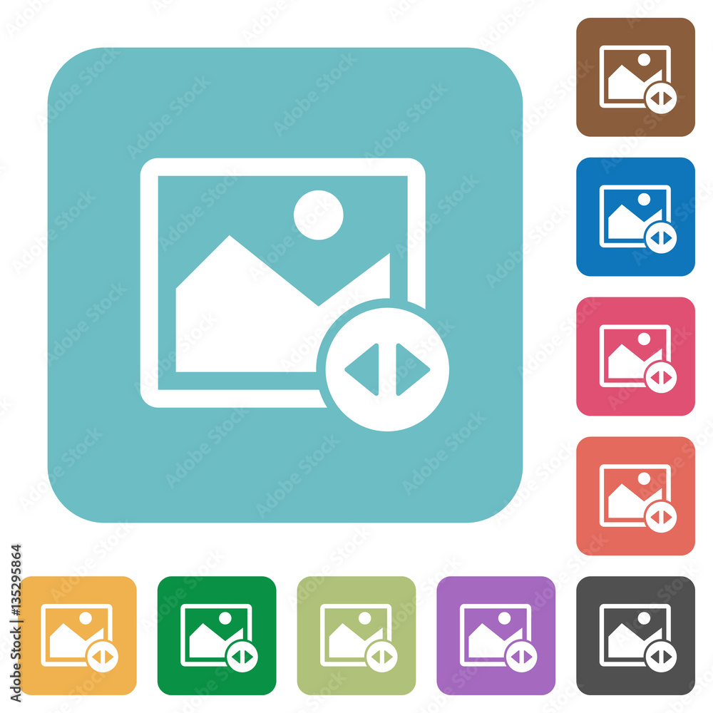 Poster horizontally move image rounded square flat icons