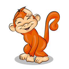 cute small crazy monkey at the white background