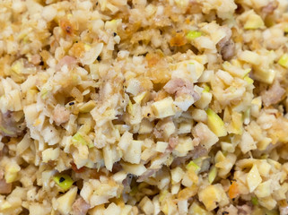 Bamboo shoots sliced puff with pork chops