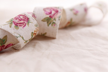 Vintage ribbon with roses