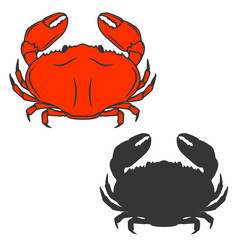 Crab icon isolated on white background.