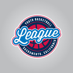 basketball league logo. modern sport emblem