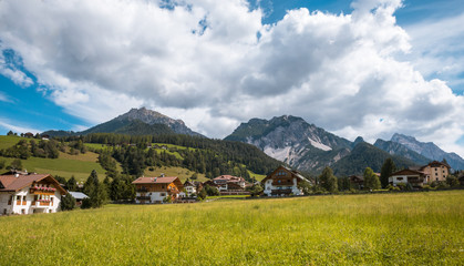 Fototapeta na wymiar Village Val Gardena South Tirol Dolomites mountain