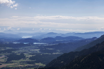 Bick vom Dreilaendereck bei Arnoldstein, Kaernten