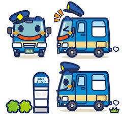 はたらくバスくん(青系)