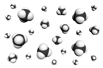 分子モデルのイメージ-メタン-3D