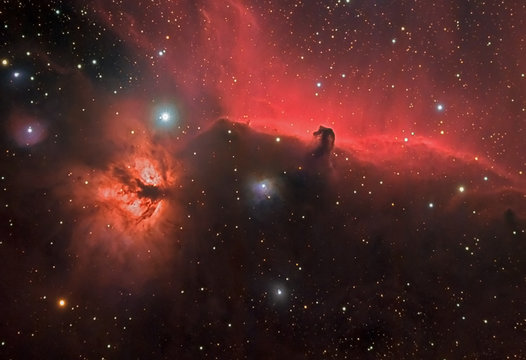 Horse Nebula and Flame Nebula