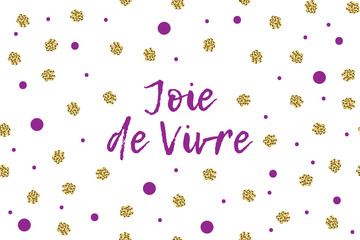 Mardi gras greeting card with violet and gold dots