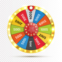 Colorful wheel of luck or fortune infographic. Vector