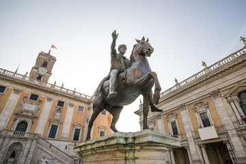Statua equestre di Marco Aurelio sul Campidoglio - Roma 