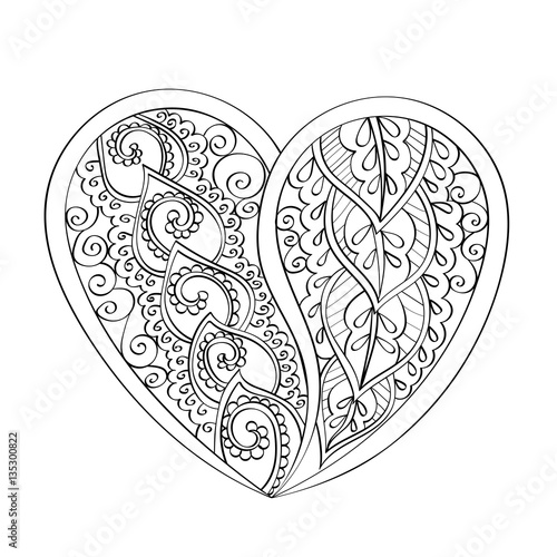 Download "Hand-drawn vector mandala heart, book page mandala ...