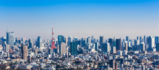 東京タワーと都市風景