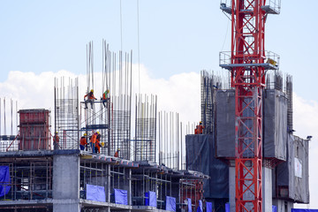 Construction site workers