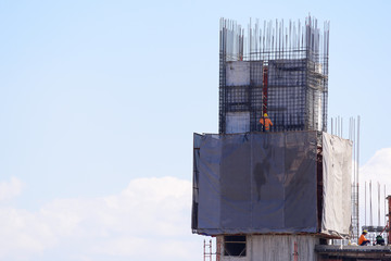 Construction site workers