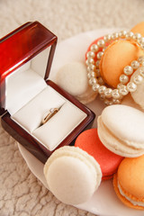Macaroon and diamond ring